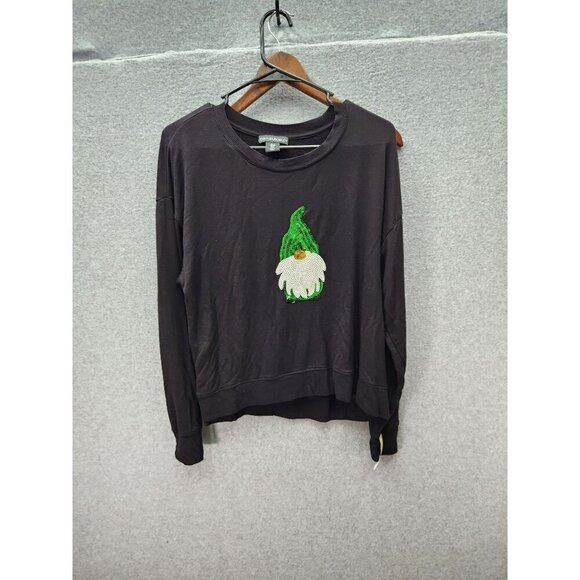 Cynthia Rowley Black Sweatshirt With Gnome Embroidery - Picture 2 of 6